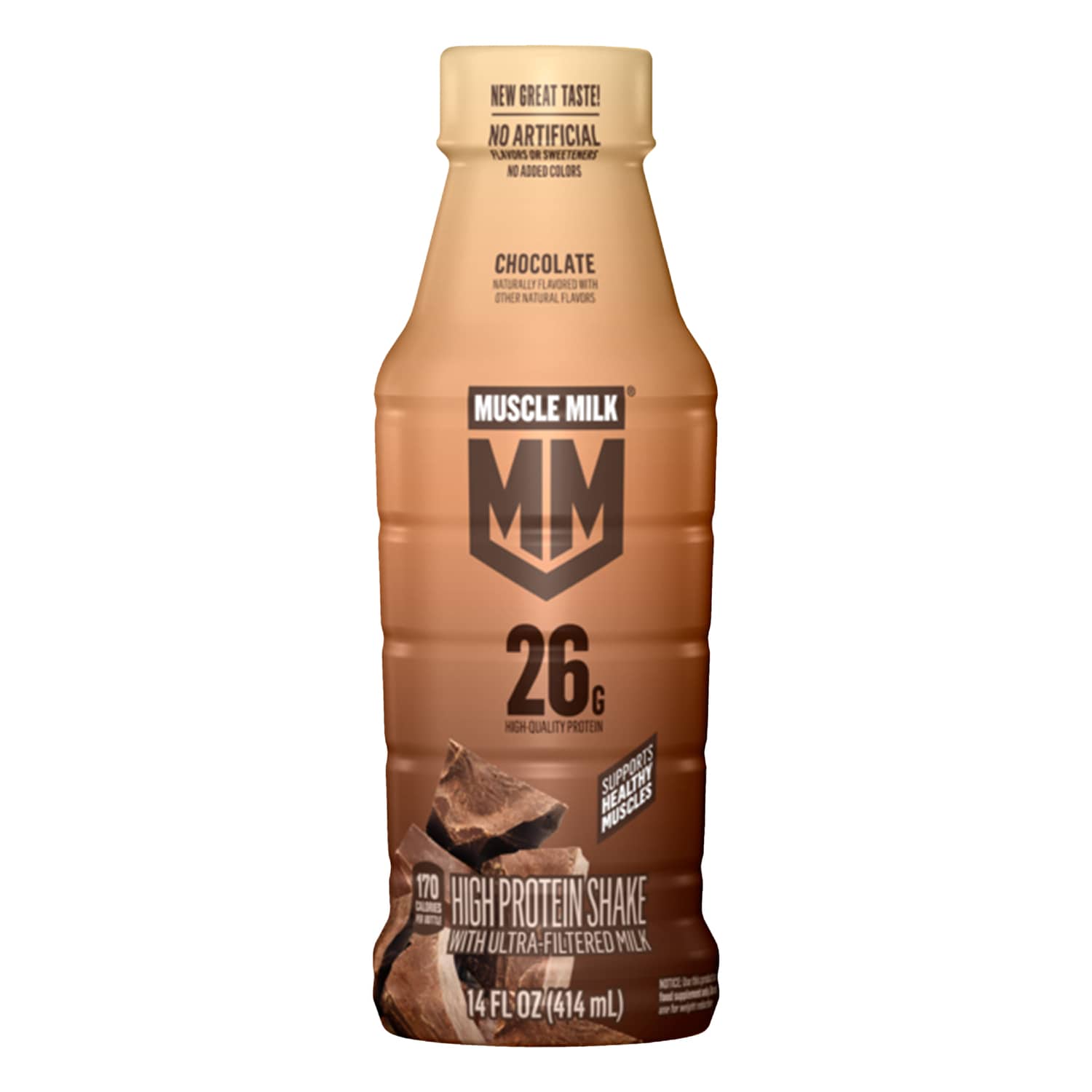 Muscle Milk Protein Nutrition Shake, Chocolate, Plastic Bottle